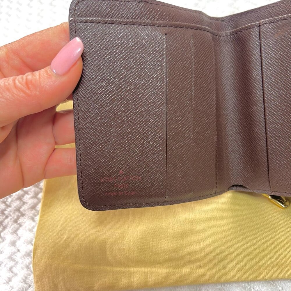 Louis Vuitton Damier Ebene Pattern Compact Zippé Wallet vintage - Picture 9 of 11